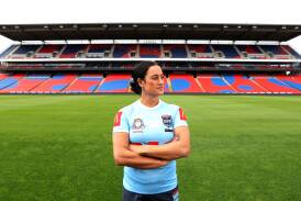Newcastle's Yasmin Clydsdale can't wait to run out in front of a full house in her home town for Origin II at McDonald Jones Stadium on Thursday night. Picture by Peter Lorimer