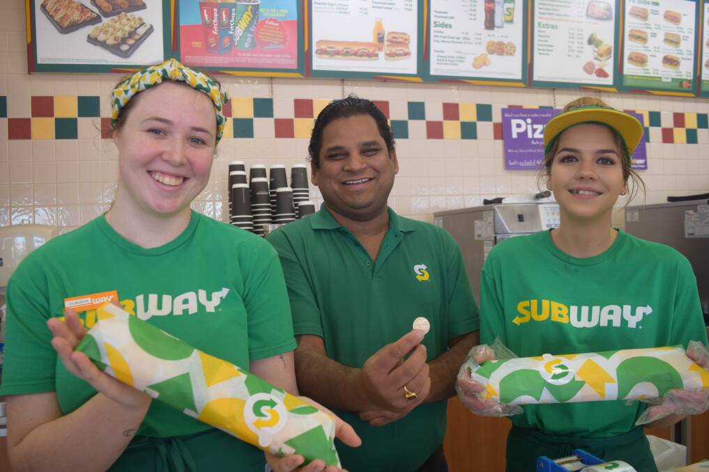 Claudia Gutzeit, Park Sharma and Ashlyn Kernutt from the Busselton store hope to raise money for the Give Me 5 for Kids campaign. Image Sophie Elliott.