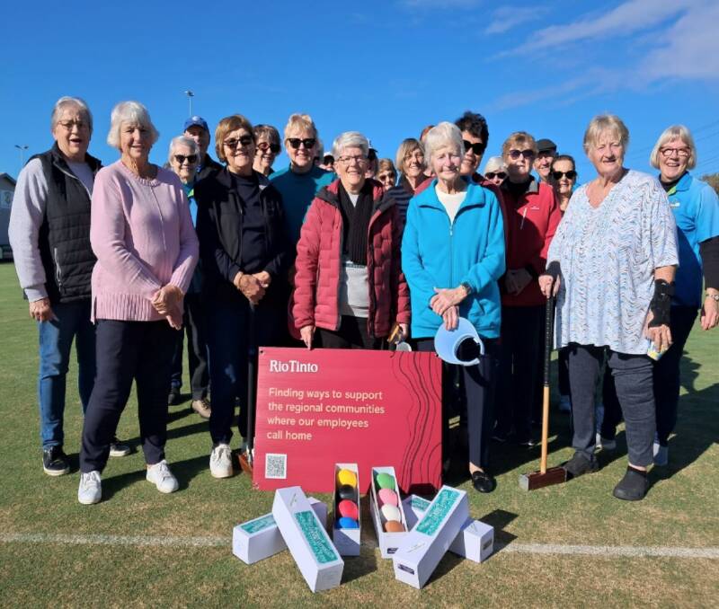 The Busselton Croquet Club celebrates the arrival of new croquet balls, thanks to a funding program from Rio Tinto. Picture supplied. 