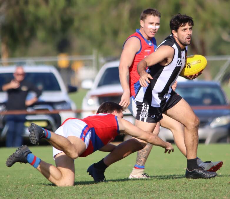 After a slow start against Eaton at Sir Stewart Bovell Park, the Busselton Magpies stormed home to an 86 point win on Saturday afternoon. Picture by Sharyn Newlands. 