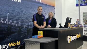 Battery World Busselton's Matt and Hayley Giles will host the official opening of their Strelly Street store on Thursday morning. Image supplied. 