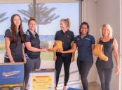 City of Busselton's Adia McMahon and Angela Griffin (left) with Rio Tinto's Claire Somerville-Brown & Cecile Thaxter and Sue Riccelli from Anglicare WA.