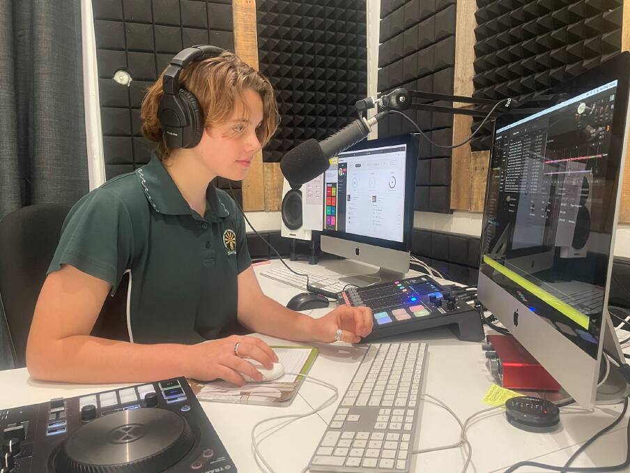 RMR DJ Ruby at the desk for her radio show, Me and Gen Z. 