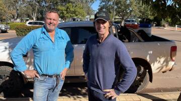 Grain Producers Australia chairman and Miling farmer Barry Large, (left), with GPA national mental health ambassador Brad Hogg, who will be joining the Moora community at a special sundowner on Thursday, May 30.